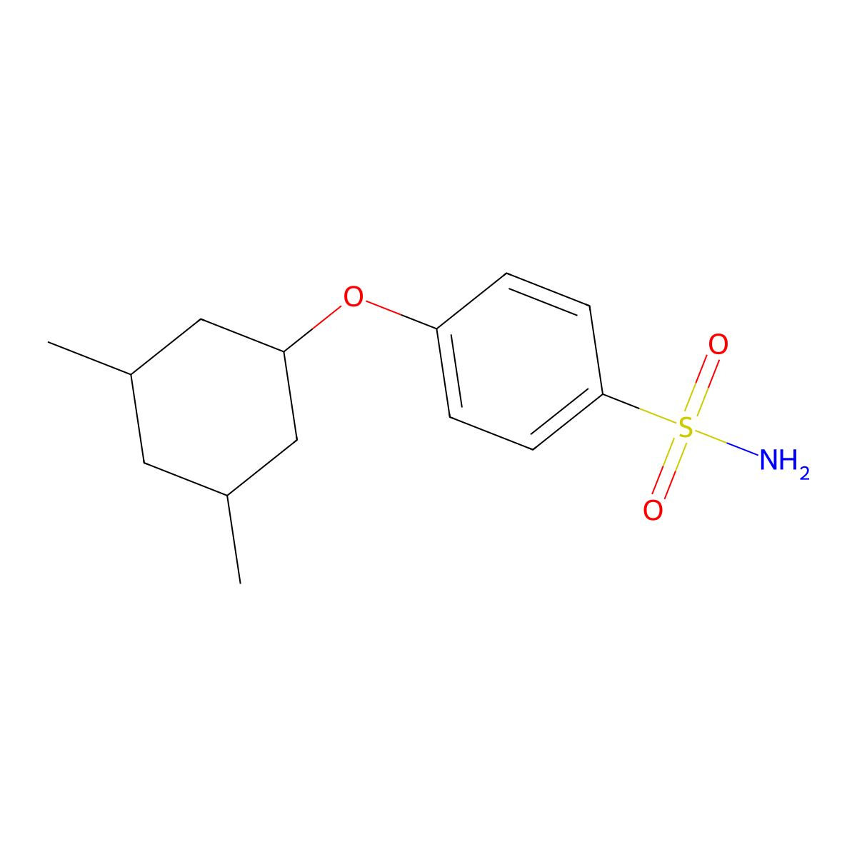 4-[(3,5-Dimethylcyclohexyl)oxy]benzene-1-sulfonamide molecular structure, CAS 1495627-31-0