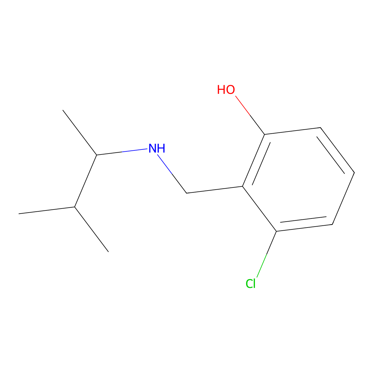 3-Chloro-2-{[(3-methylbutan-2-yl)amino]methyl}phenol molecular structure, CAS 1495629-65-6