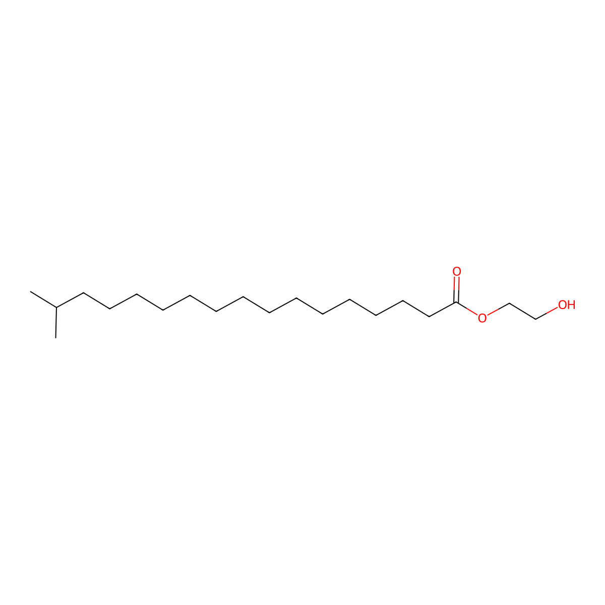 2-Hydroxyethyl 16-methylheptadecanoate molecular structure, CAS 149565-69-5