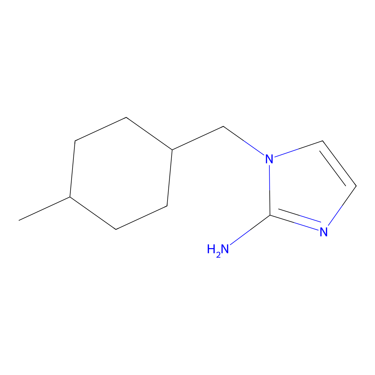 1-[(4-methylcyclohexyl)methyl]-1H-imidazol-2-amine molecular structure, CAS 1495650-43-5