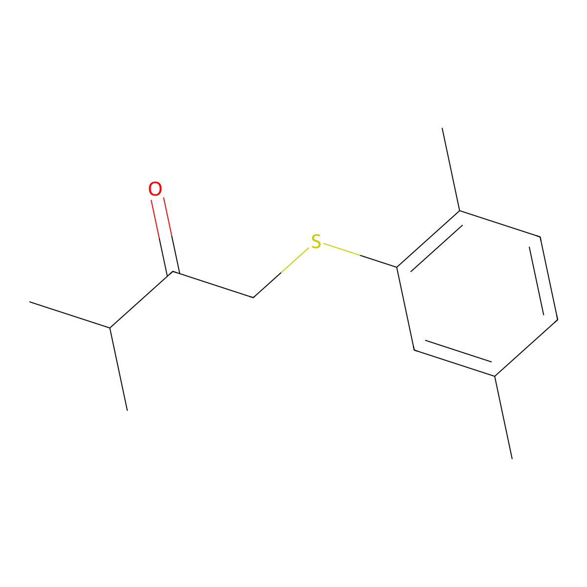 1-((2,5-Dimethylphenyl)thio)-3-methylbutan-2-one molecular structure, CAS 1495650-89-9
