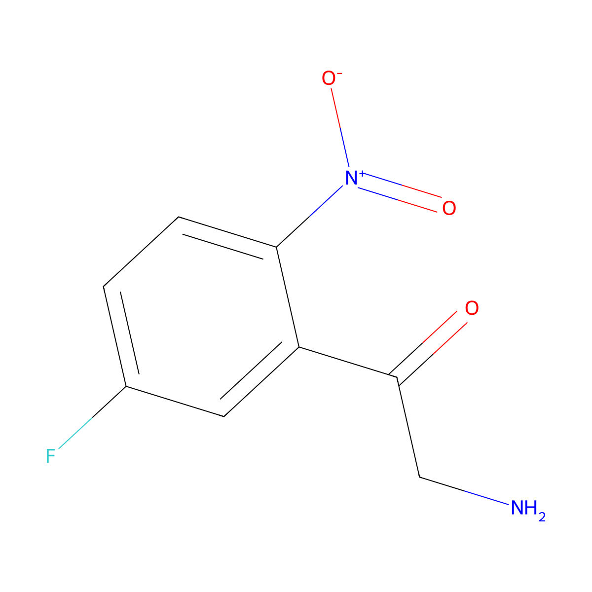 2-Amino-1-(5-fluoro-2-nitrophenyl)ethan-1-one molecular structure, CAS 1495651-18-7
