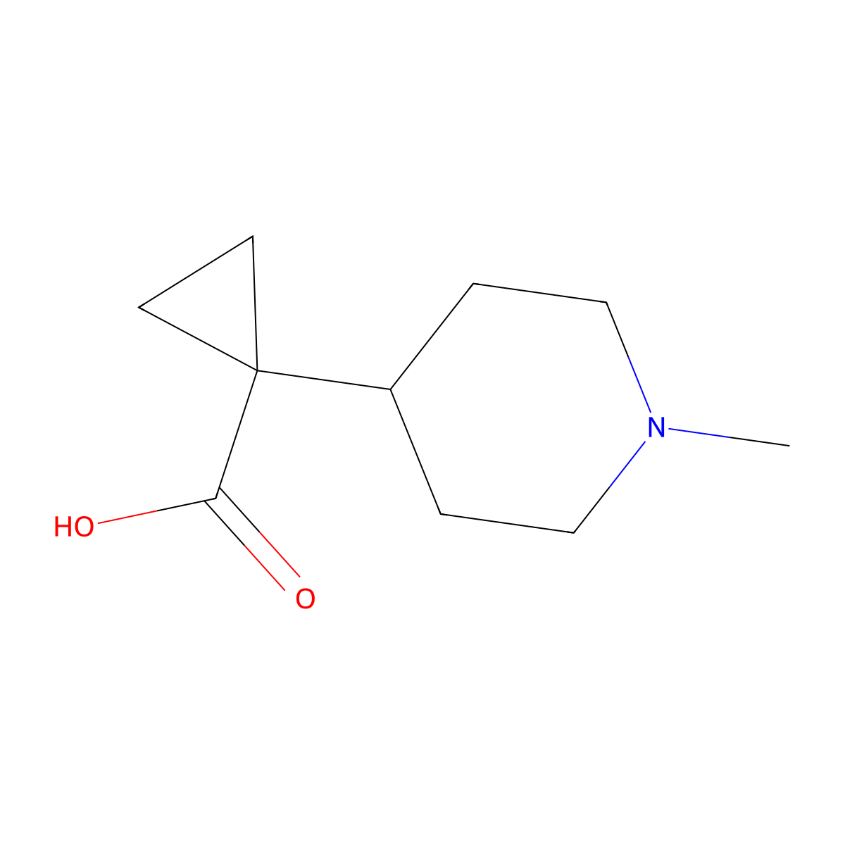 1-(1-Methylpiperidin-4-yl)cyclopropane-1-carboxylic acid molecular structure, CAS 1495653-66-1