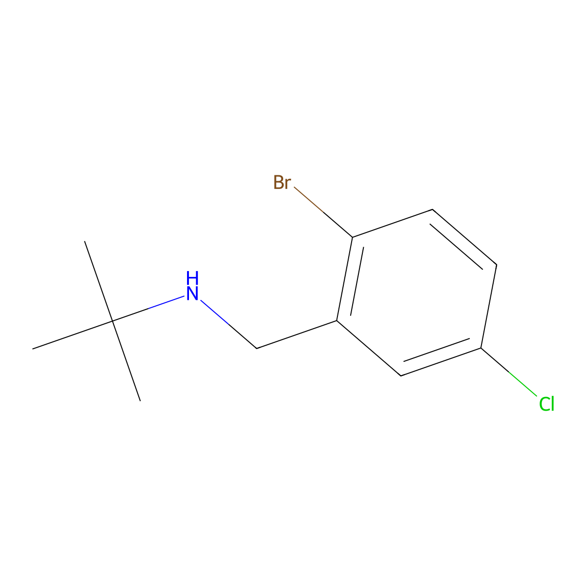 [(2-Bromo-5-chlorophenyl)methyl](tert-butyl)amine molecular structure, CAS 1495659-71-6