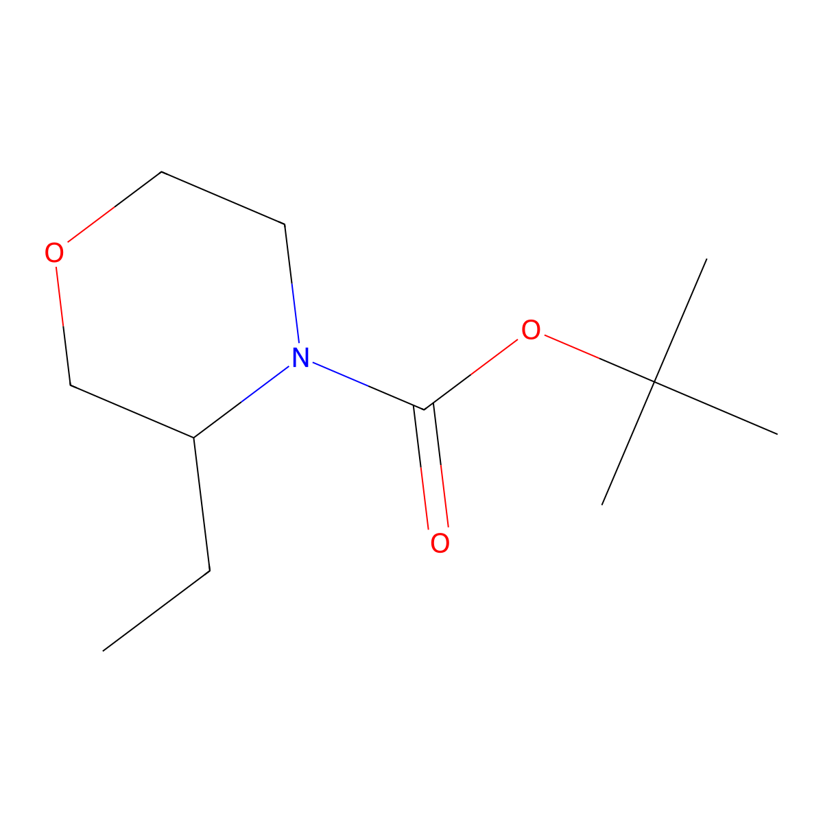Tert-butyl 3-ethylmorpholine-4-carboxylate molecular structure, CAS 1495669-80-1