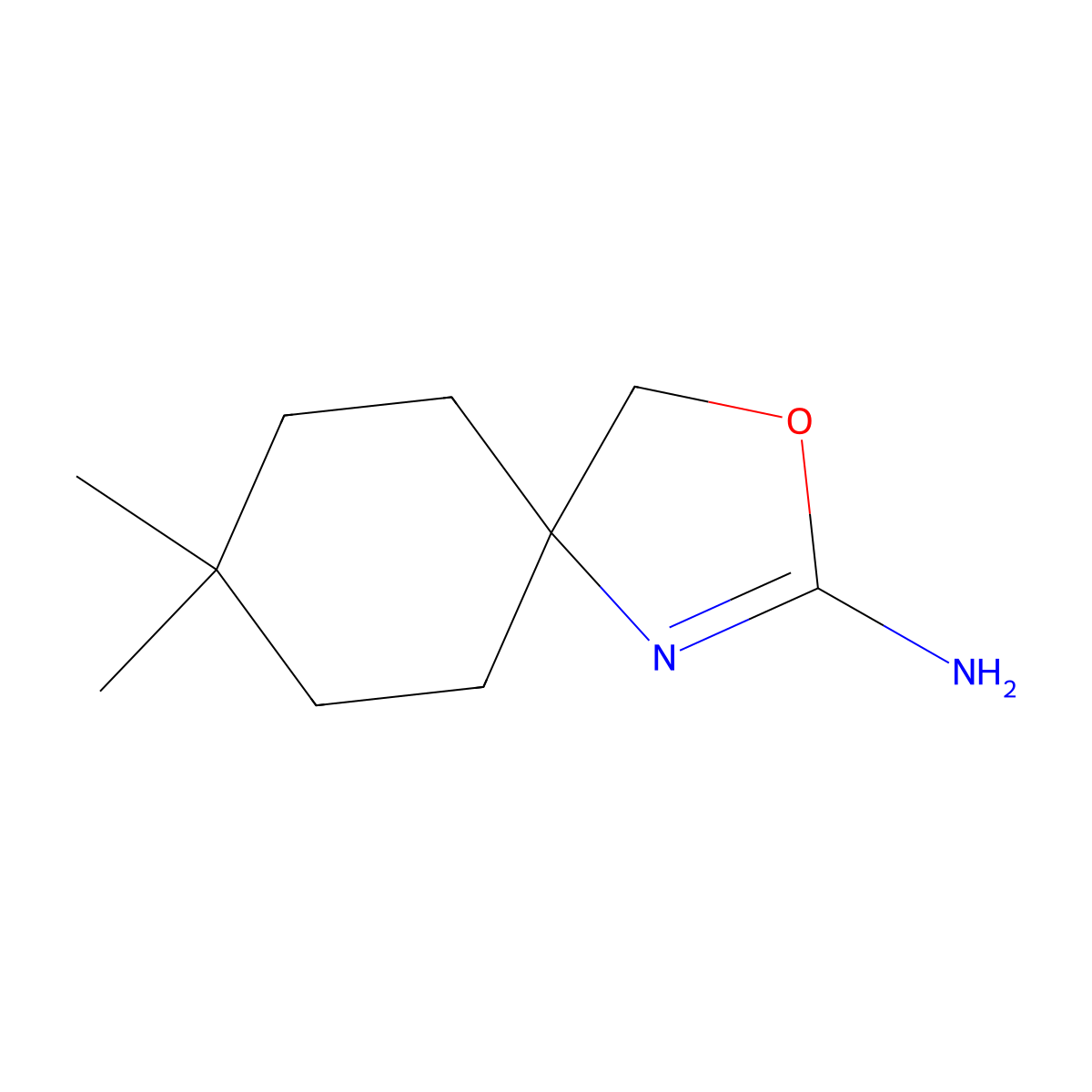 8,8-Dimethyl-3-oxa-1-azaspiro[4.5]dec-1-en-2-amine molecular structure, CAS 1495675-43-8