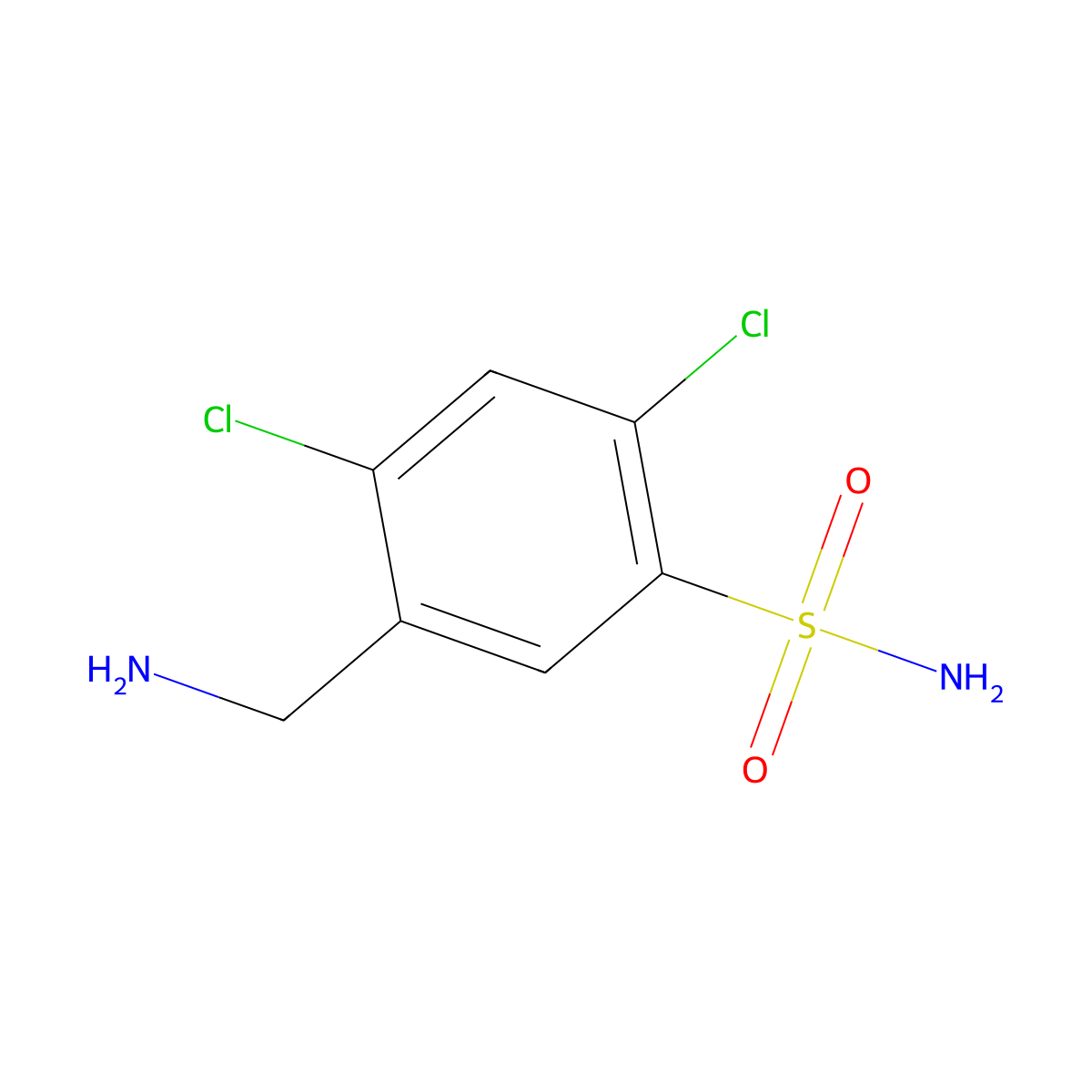 5-(Aminomethyl)-2,4-dichlorobenzenesulfonamide molecular structure, CAS 1495691-86-5