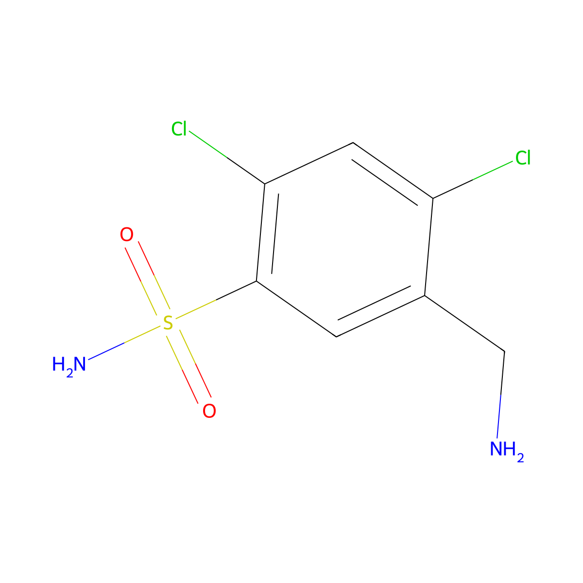 5-(Aminomethyl)-2,4-dichlorobenzenesulfonamide molecular structure, CAS 1495691-86-5