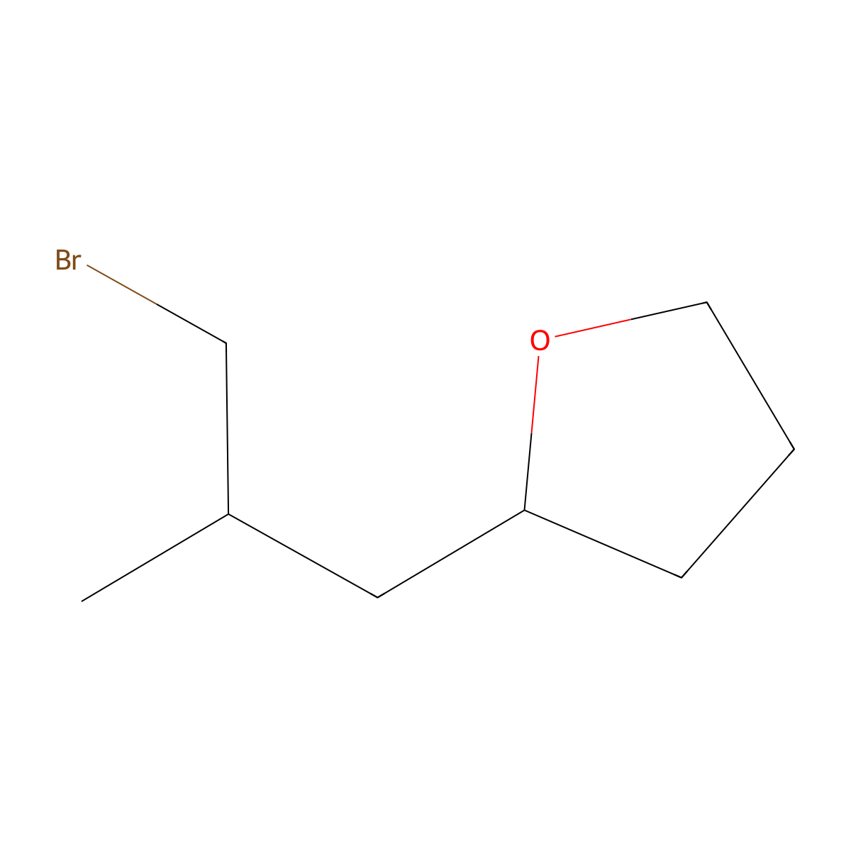 2-(3-Bromo-2-methylpropyl)oxolane molecular structure, CAS 1495699-43-8