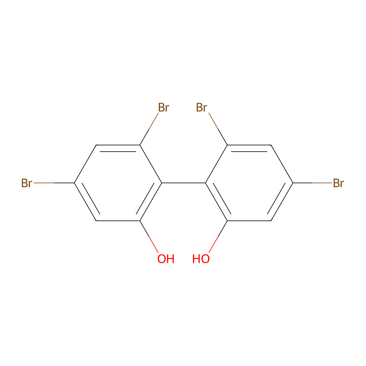 4,4',6,6'-Tetrabromo(1,1'-biphenyl)-2,2'-diol molecular structure, CAS 14957-65-4