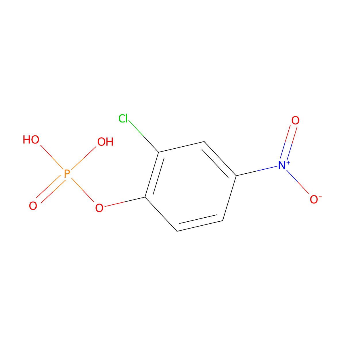 2-Chloro-4-nitrophenyl dihydrogen phosphate molecular structure, CAS 14957-98-3