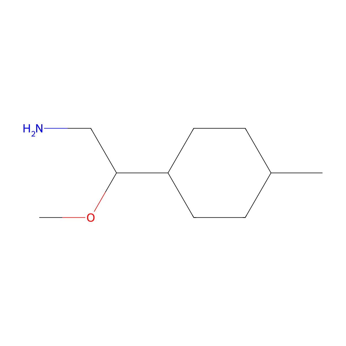 2-Methoxy-2-(4-methylcyclohexyl)ethan-1-amine molecular structure, CAS 1495708-53-6