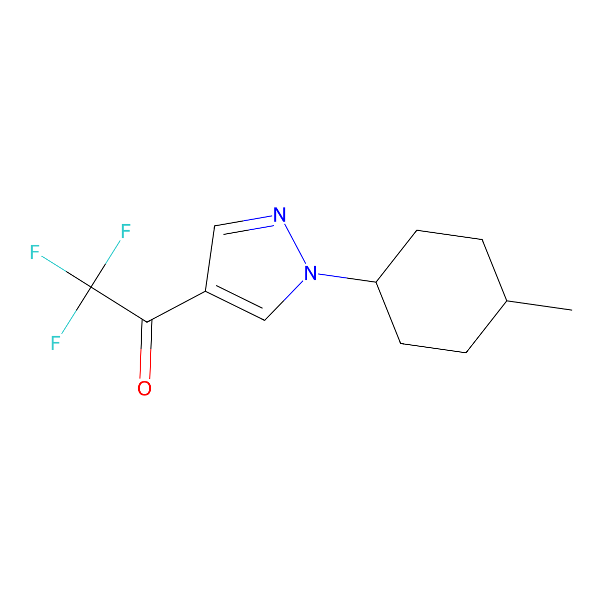 2,2,2-trifluoro-1-[1-(4-methylcyclohexyl)-1H-pyrazol-4-yl]ethan-1-one molecular structure, CAS 1495711-38-0