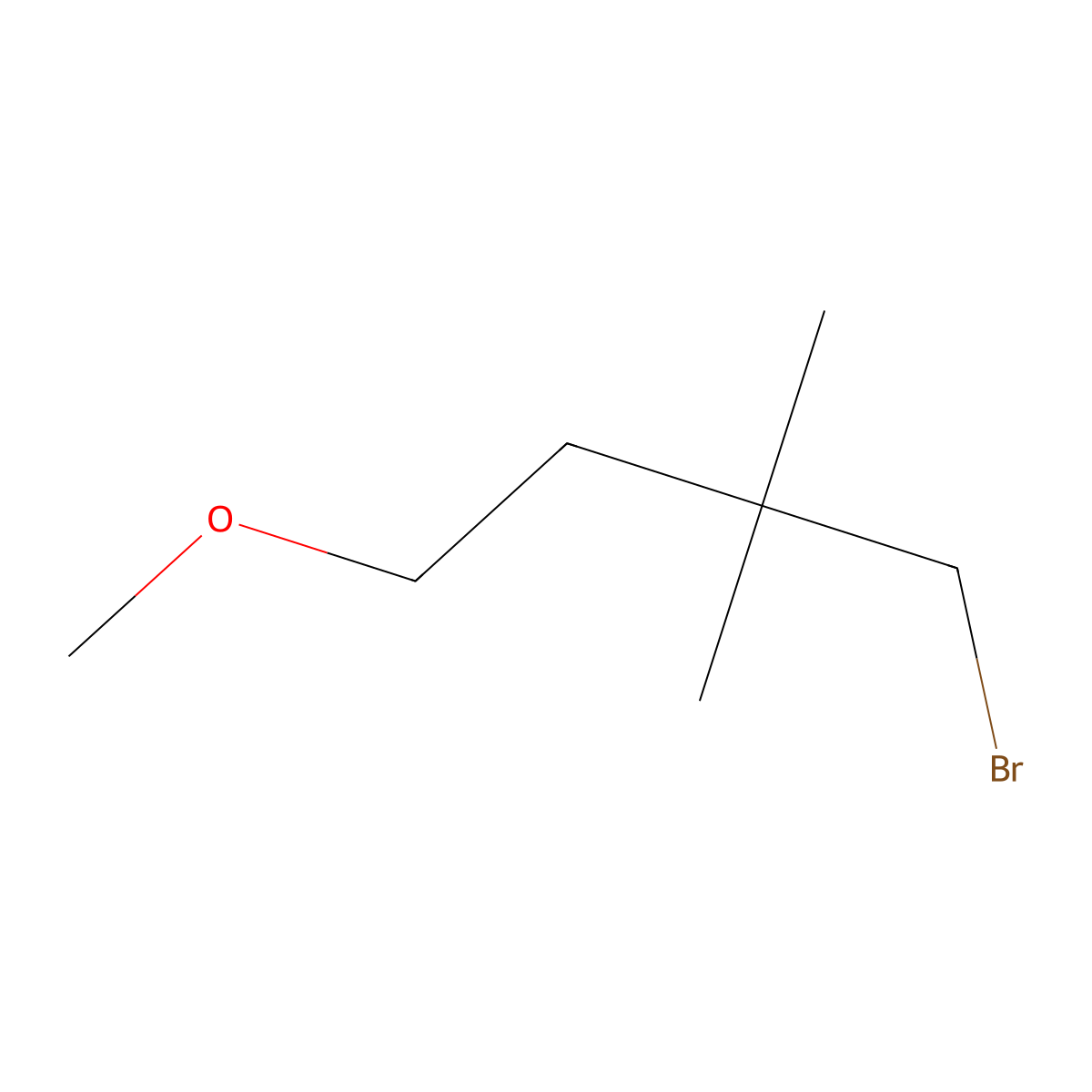 1-Bromo-4-methoxy-2,2-dimethylbutane molecular structure, CAS 1495716-23-8