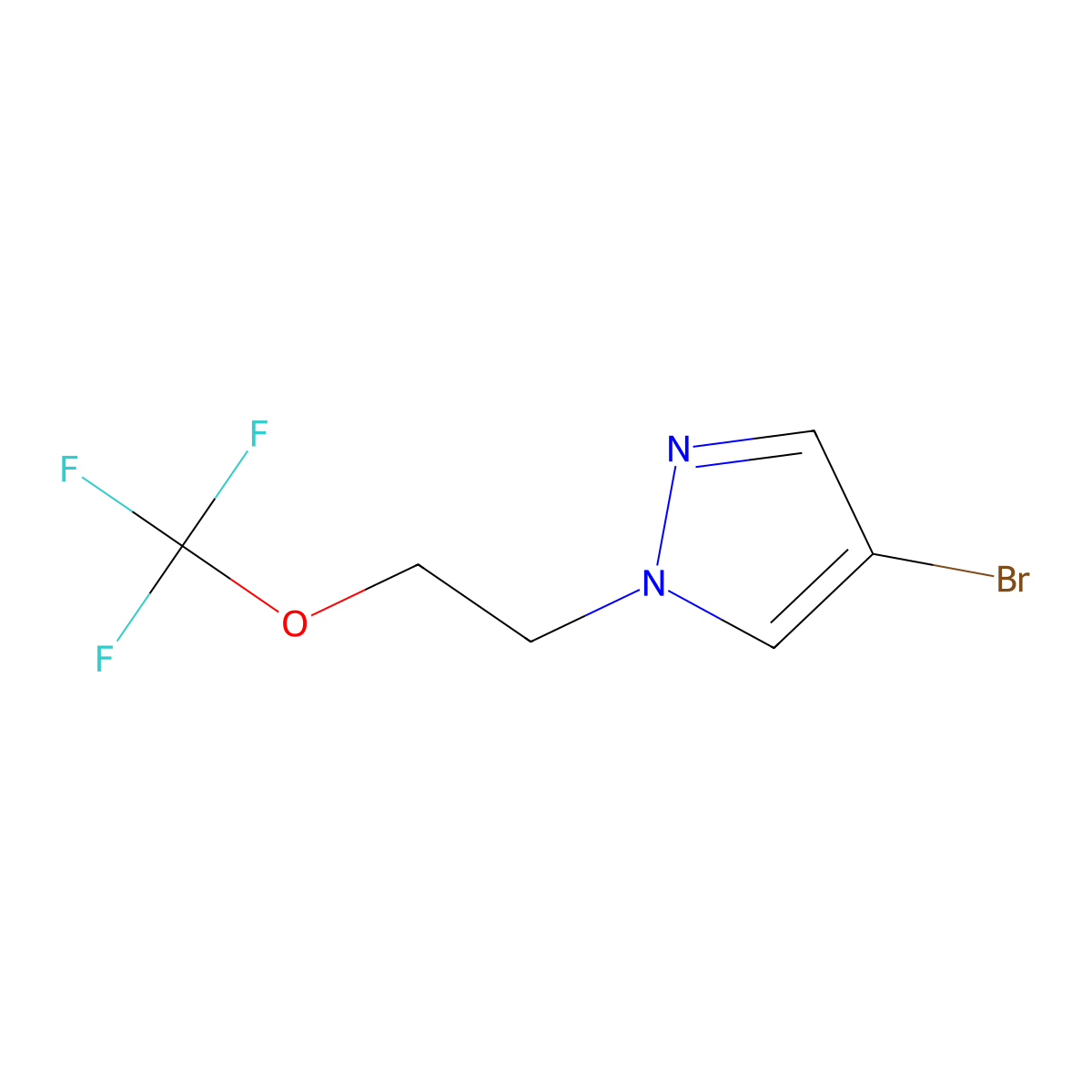 4-Bromo-1-[2-(trifluoromethoxy)ethyl]-1H-pyrazole molecular structure, CAS 1495726-85-6