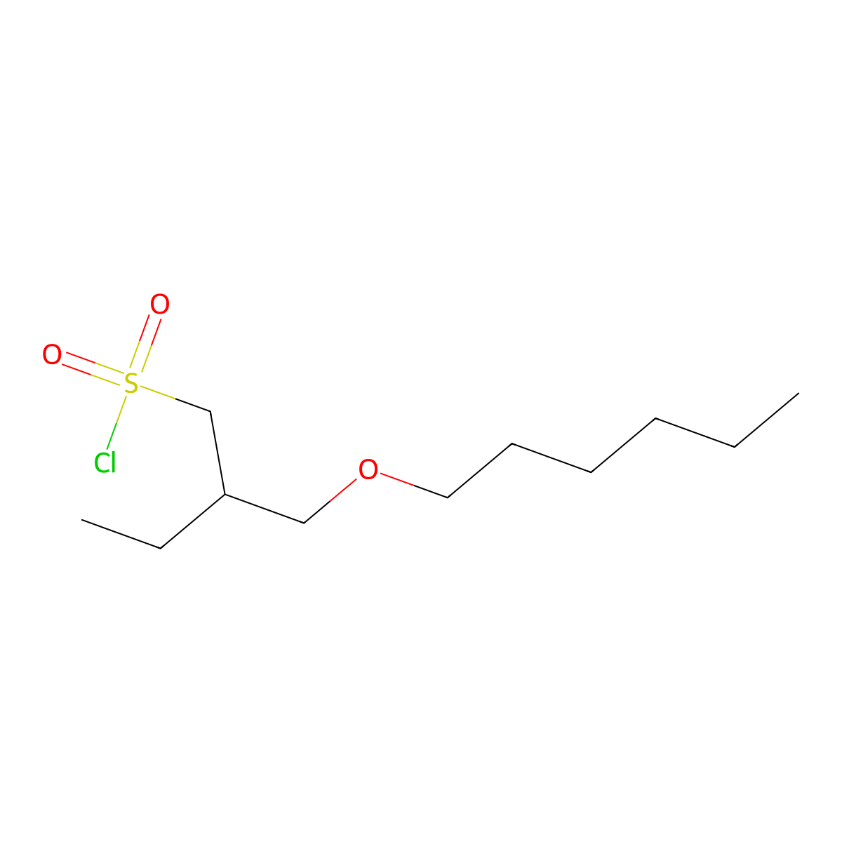 2-((Hexyloxy)methyl)butane-1-sulfonyl chloride molecular structure, CAS 1495736-29-2