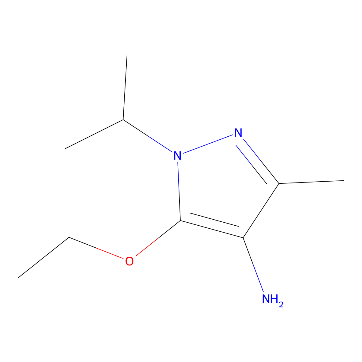 5-ethoxy-3-methyl-1-(propan-2-yl)-1H-pyrazol-4-amine molecular structure, CAS 1495737-75-1