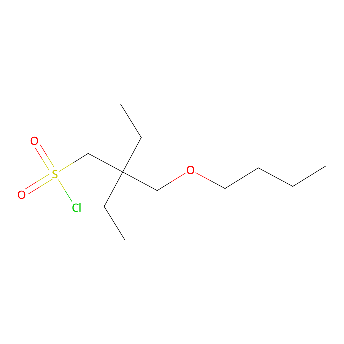 2-(Butoxymethyl)-2-ethylbutane-1-sulfonyl chloride molecular structure, CAS 1495739-07-5