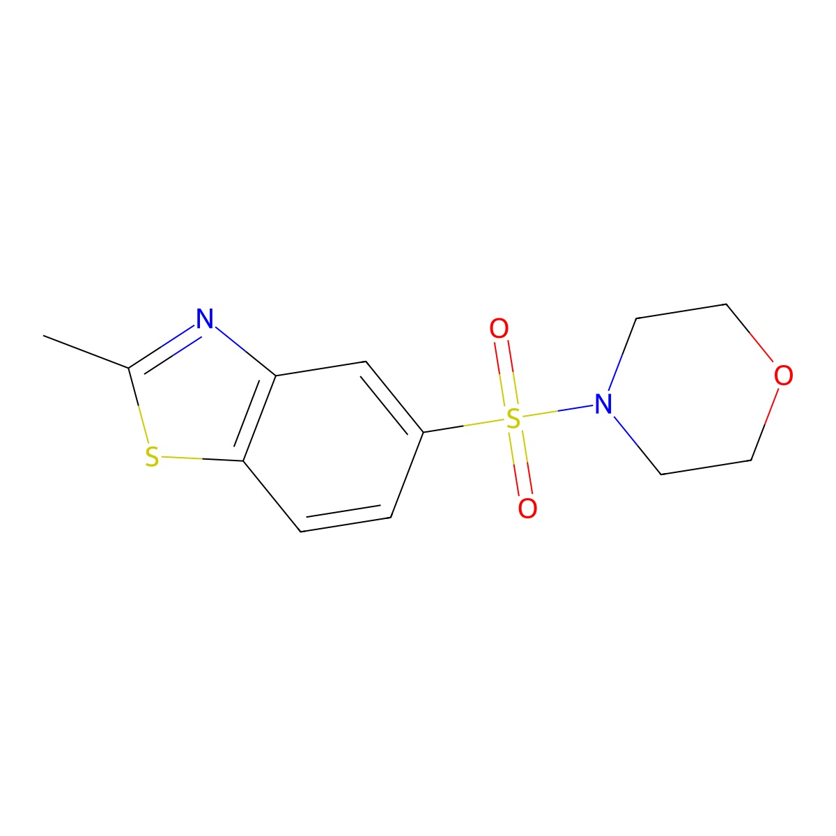 2-Methyl-5-(4-morpholinylsulfonyl)-1,3-benzothiazole molecular structure, CAS 149575-77-9
