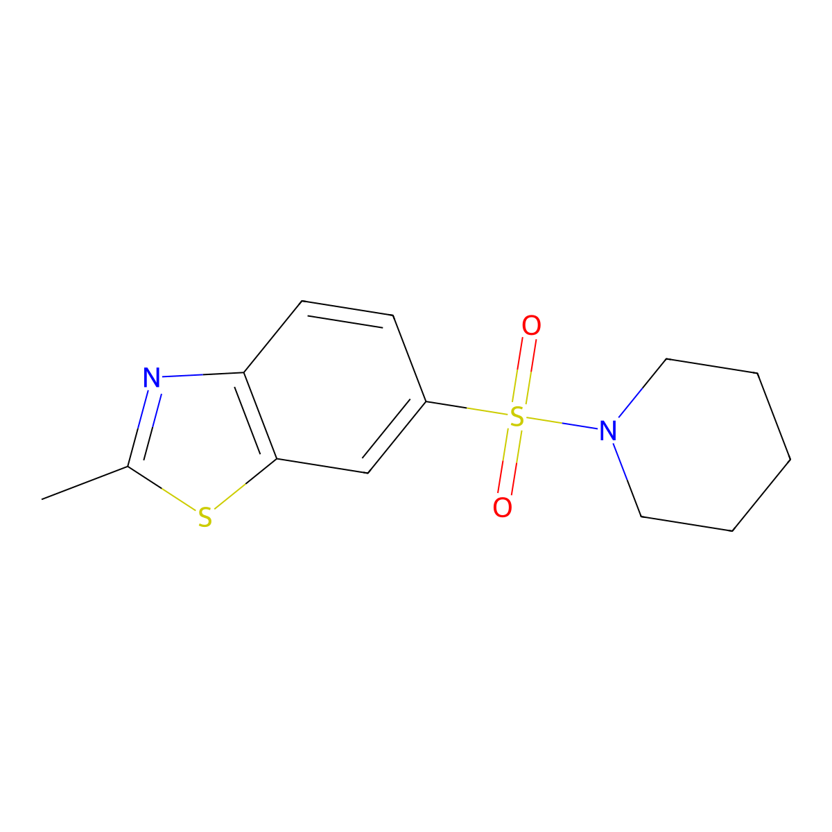 2-Methyl-6-(1-piperidinylsulfonyl)-1,3-benzothiazole molecular structure, CAS 149575-82-6