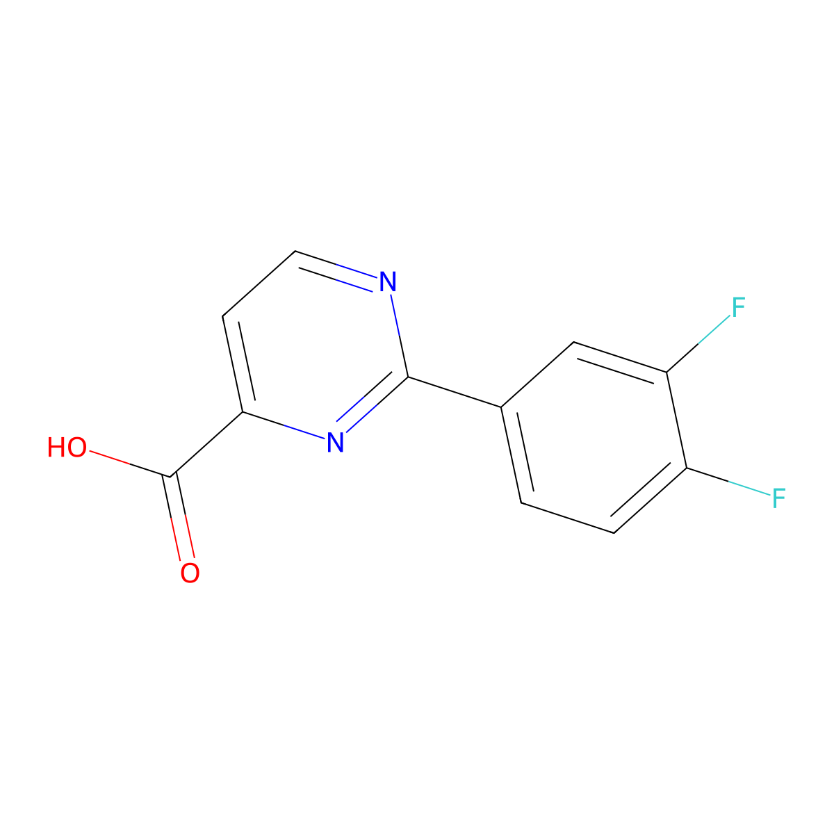 2-(3,4-Difluorophenyl)pyrimidine-4-carboxylic acid molecular structure, CAS 1495755-76-4