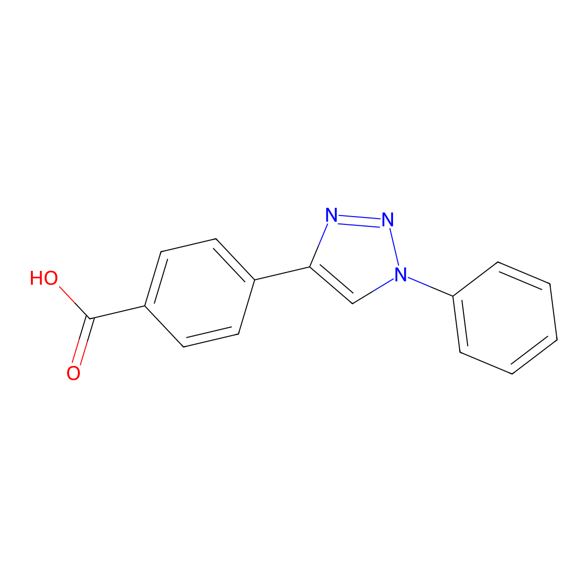 4-(1-Phenyl-1H-1,2,3-triazol-4-yl)benzoic acid molecular structure, CAS 1495766-04-5