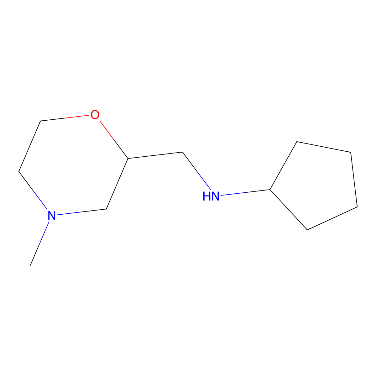 N-[(4-methylmorpholin-2-yl)methyl]cyclopentanamine molecular structure, CAS 1495770-11-0