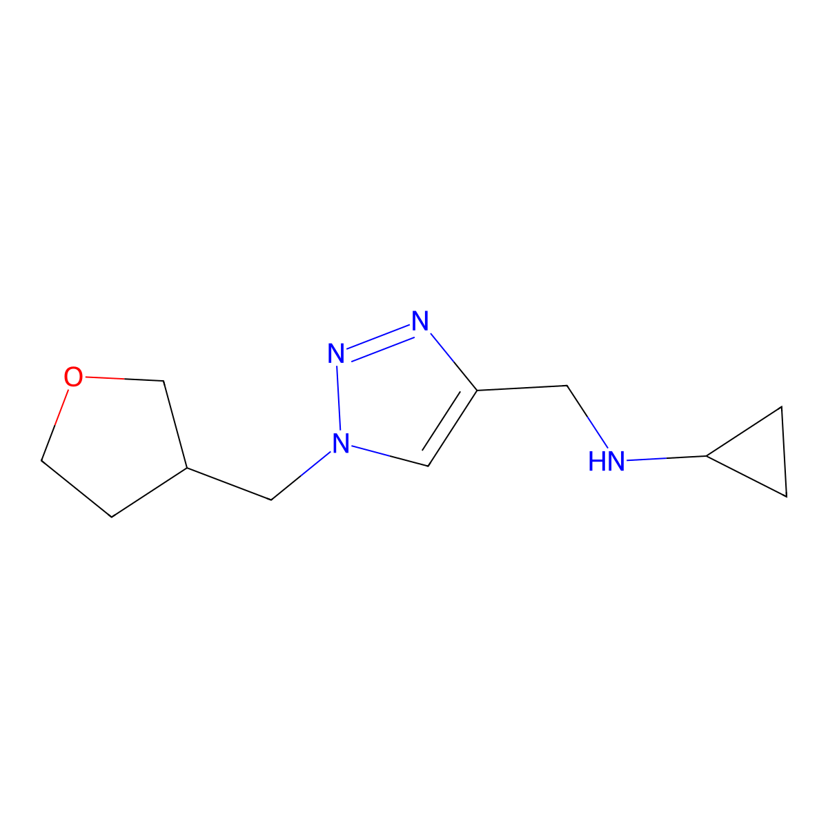 N-({1-[(oxolan-3-yl)methyl]-1H-1,2,3-triazol-4-yl}methyl)cyclopropanamine molecular structure, CAS 1495787-45-5