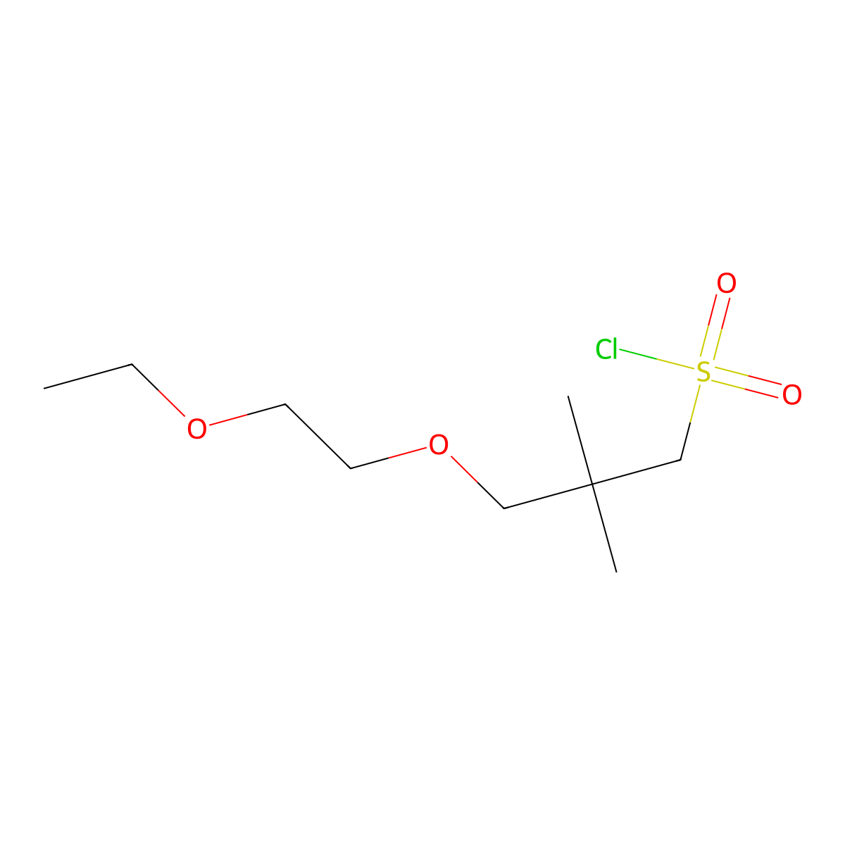 3-(2-Ethoxyethoxy)-2,2-dimethylpropane-1-sulfonyl chloride molecular structure, CAS 1495795-54-4