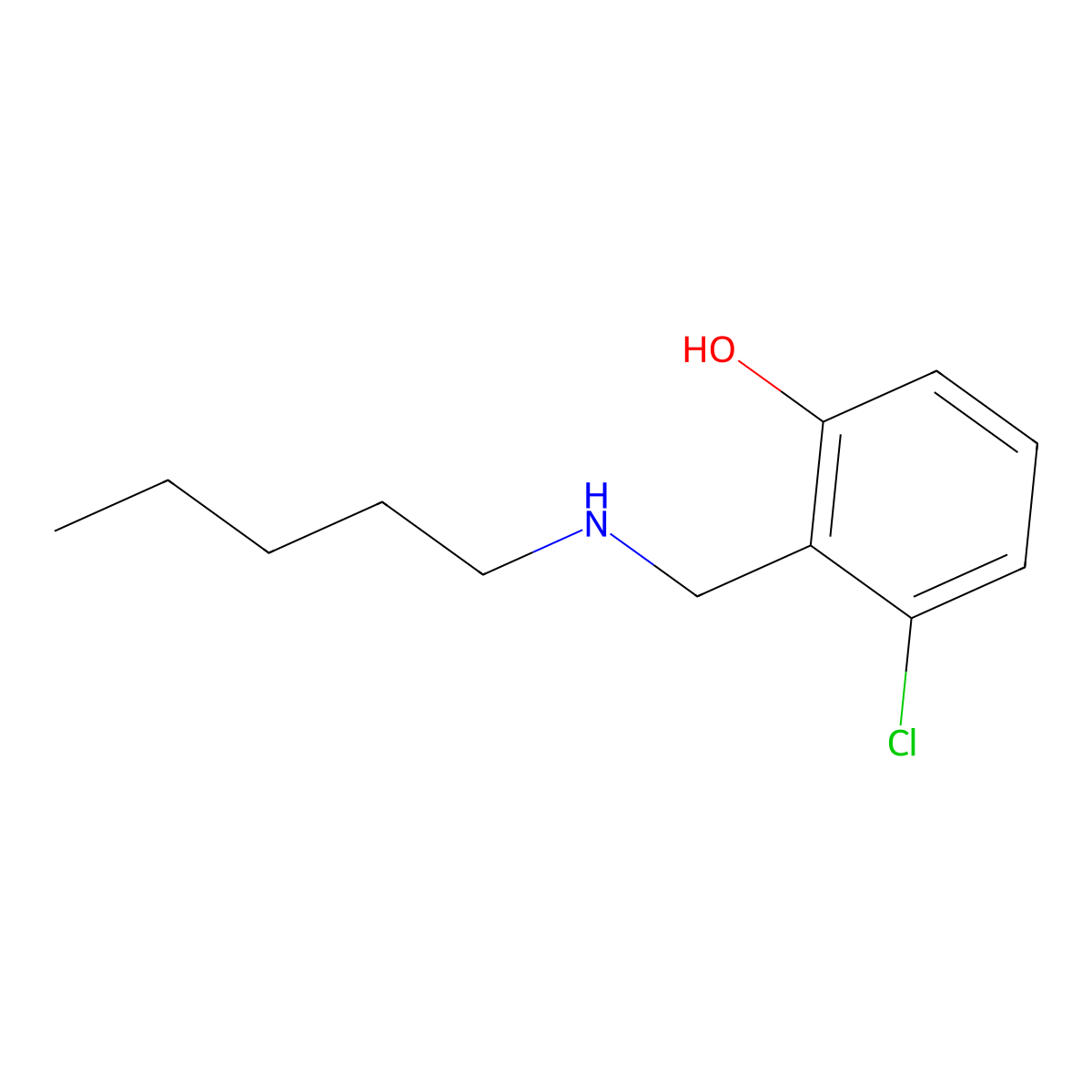 3-Chloro-2-[(pentylamino)methyl]phenol molecular structure, CAS 1495797-73-3