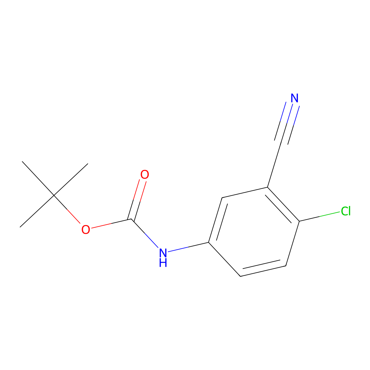 Tert-butyl (4-chloro-3-cyanophenyl)carbamate molecular structure, CAS 1495798-36-1