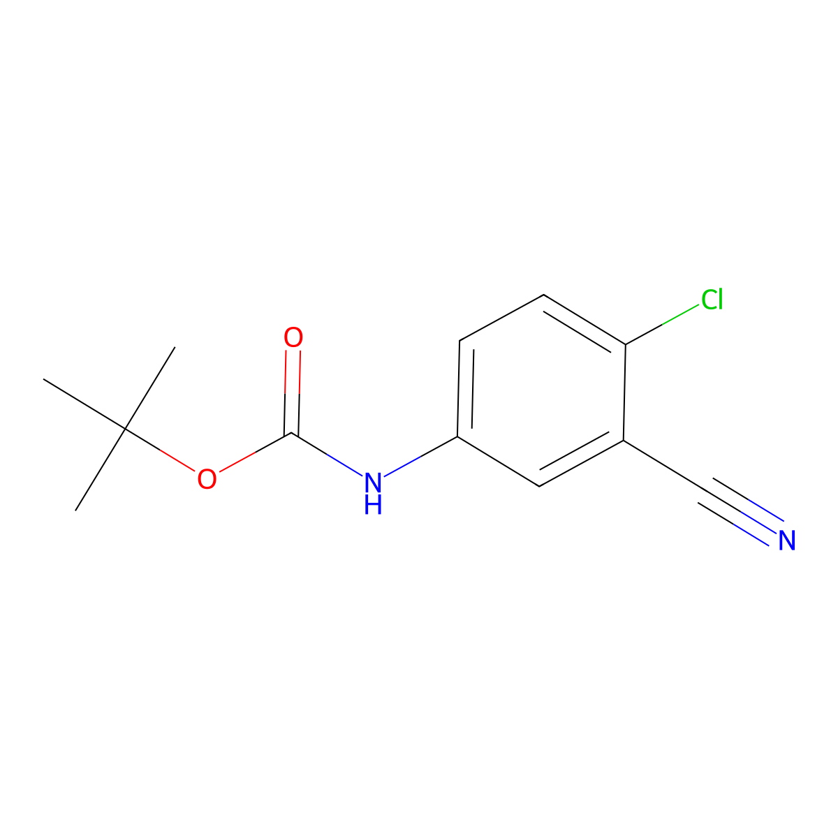 Tert-butyl (4-chloro-3-cyanophenyl)carbamate molecular structure, CAS 1495798-36-1