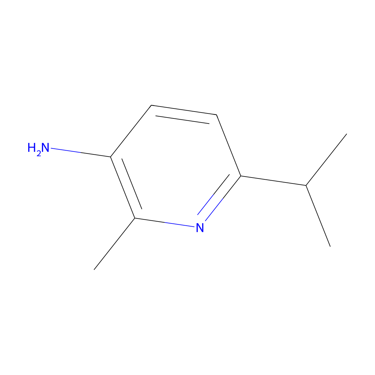 2-Methyl-6-(propan-2-yl)pyridin-3-amine molecular structure, CAS 1495805-32-7
