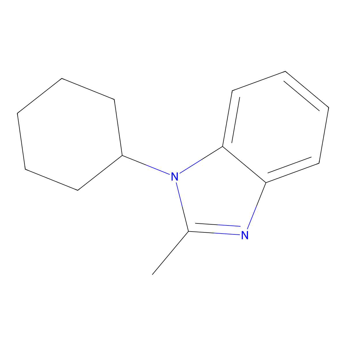 1-cyclohexyl-2-methyl-1H-1,3-benzodiazole molecular structure, CAS 1495806-06-8