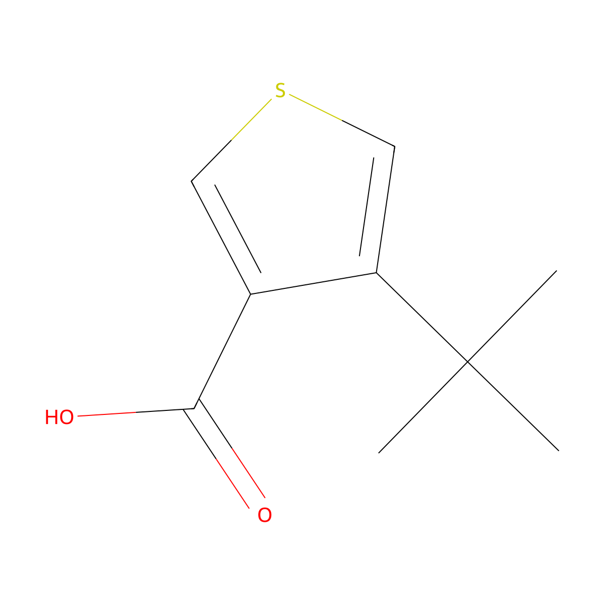 4-Tert-butylthiophene-3-carboxylic acid molecular structure, CAS 1495814-93-1