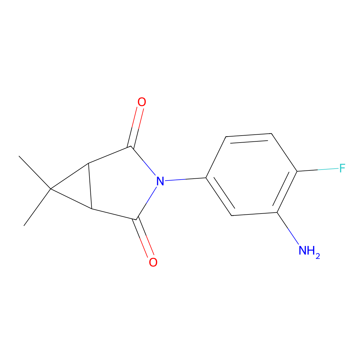 3-(3-Amino-4-fluorophenyl)-6,6-dimethyl-3-azabicyclo[3.1.0]hexane-2,4-dione molecular structure, CAS 1495817-49-6