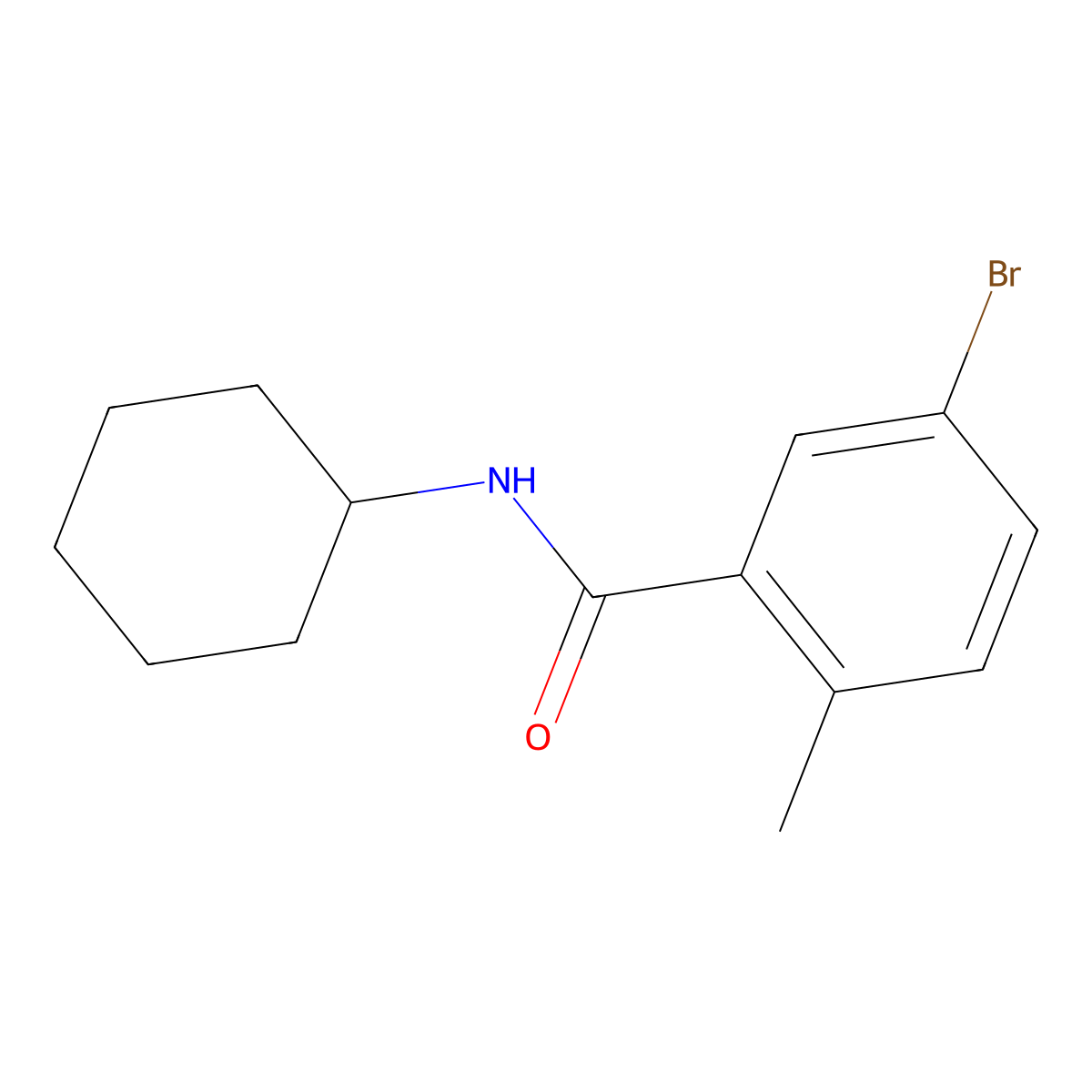5-bromo-N-cyclohexyl-2-methylbenzamide molecular structure, CAS 1495822-25-7