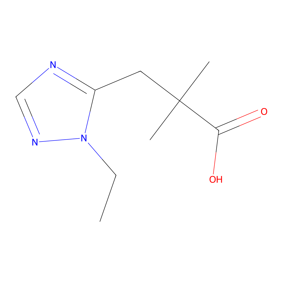 3-(1-Ethyl-1h-1,2,4-triazol-5-yl)-2,2-dimethylpropanoic acid molecular structure, CAS 1495827-09-2