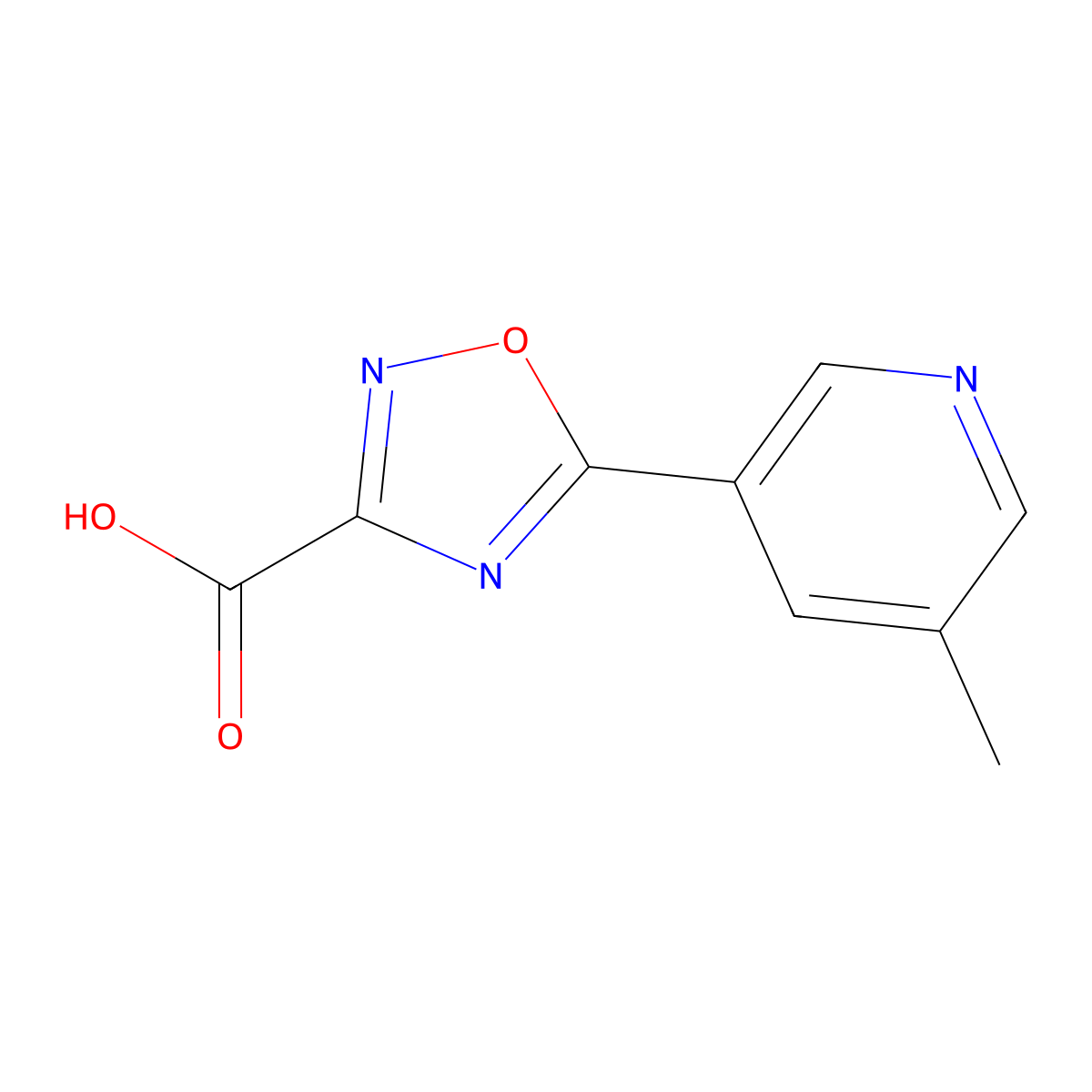 5-(5-Methylpyridin-3-yl)-1,2,4-oxadiazole-3-carboxylic acid molecular structure, CAS 1495842-96-0