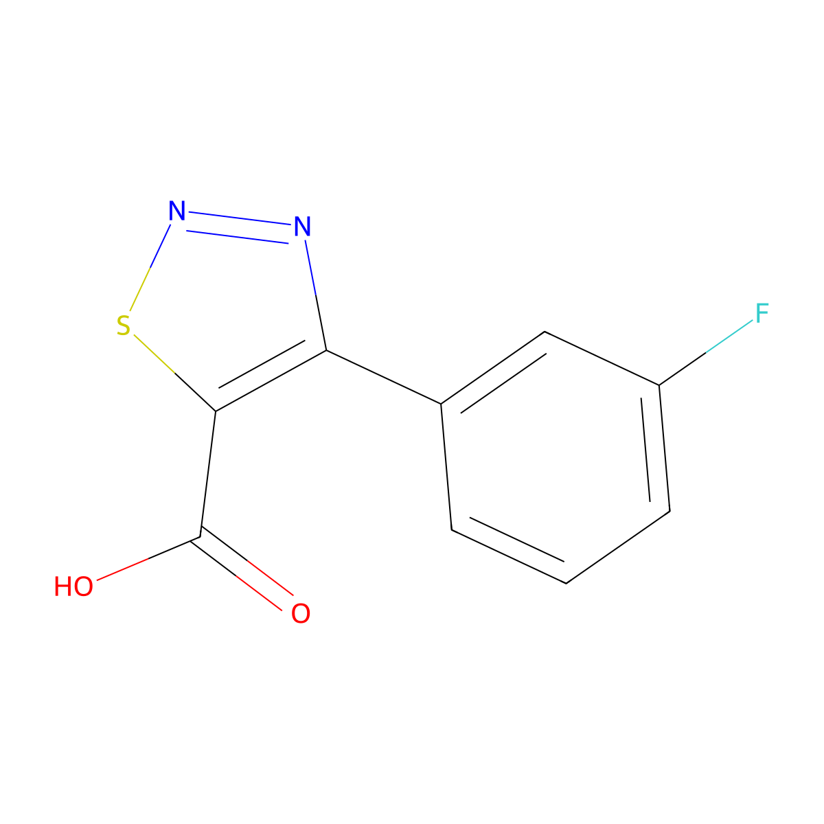 4-(3-Fluorophenyl)-1,2,3-thiadiazole-5-carboxylic acid molecular structure, CAS 1495844-95-5