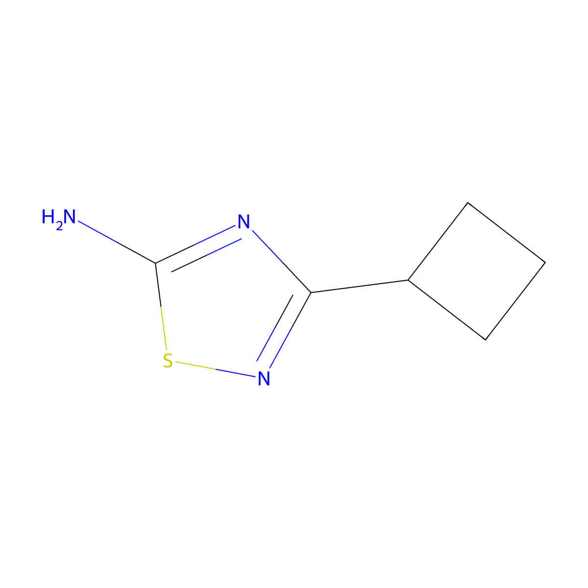 3-Cyclobutyl-1,2,4-thiadiazol-5-amine molecular structure, CAS 1495858-60-0
