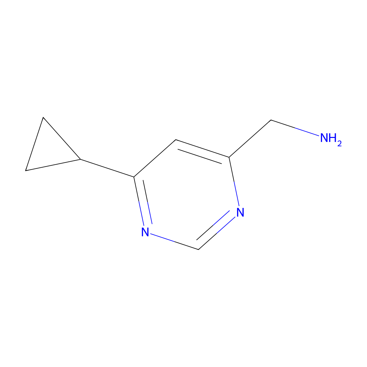 (6-Cyclopropylpyrimidin-4-yl)methanamine molecular structure, CAS 1495860-21-3