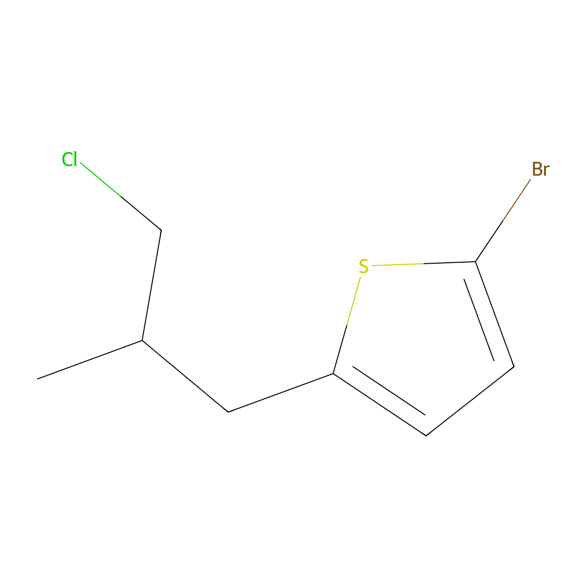 2-Bromo-5-(3-chloro-2-methylpropyl)thiophene molecular structure, CAS 1495862-32-2