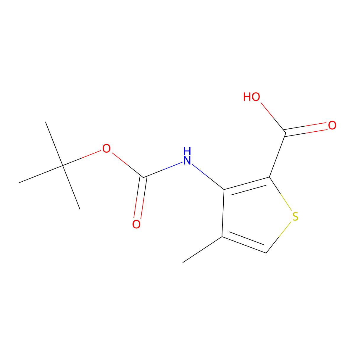 3-{[(Tert-butoxy)carbonyl]amino}-4-methylthiophene-2-carboxylic acid molecular structure, CAS 149587-74-6