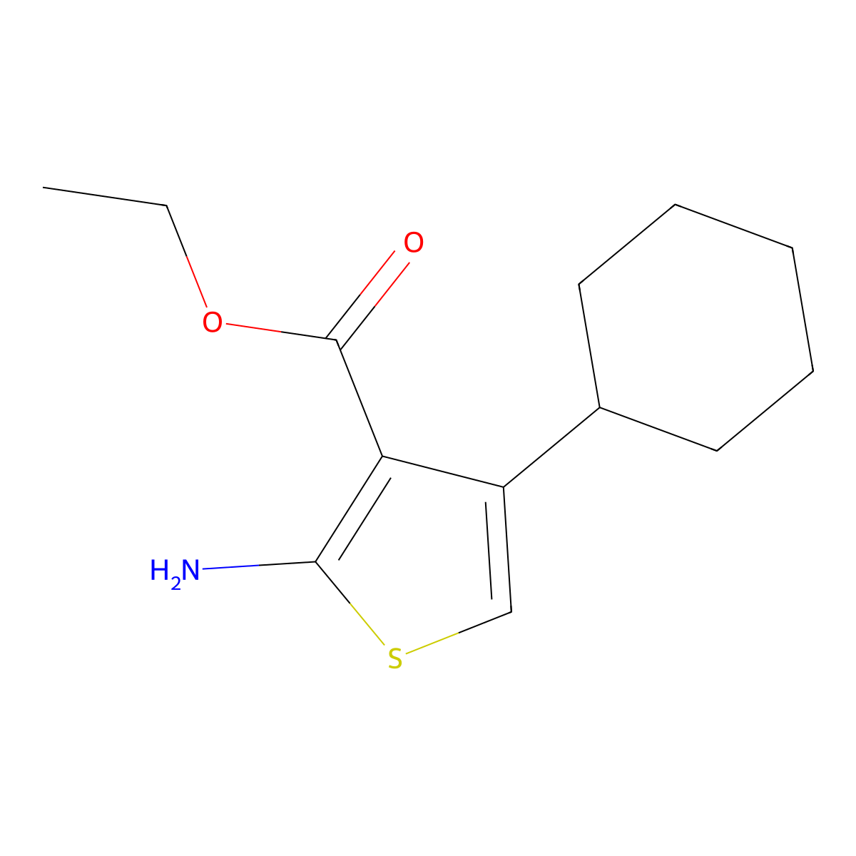 Ethyl 2-amino-4-cyclohexylthiophene-3-carboxylate molecular structure, CAS 149588-08-9