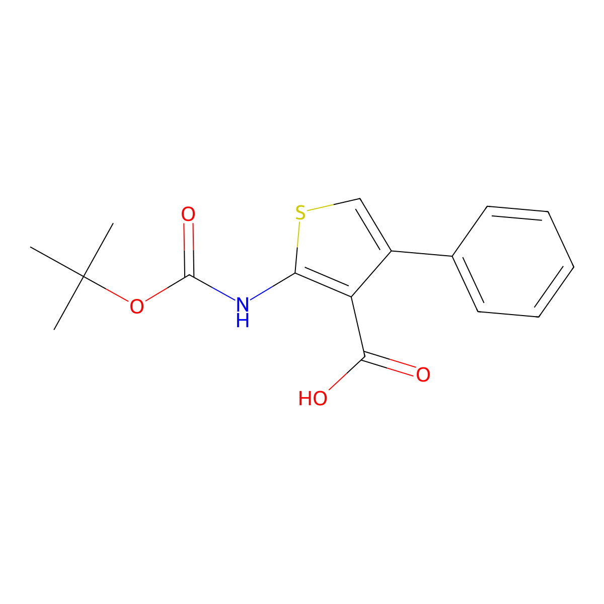 2-{[(Tert-butoxy)carbonyl]amino}-4-phenylthiophene-3-carboxylic acid molecular structure, CAS 149588-14-7