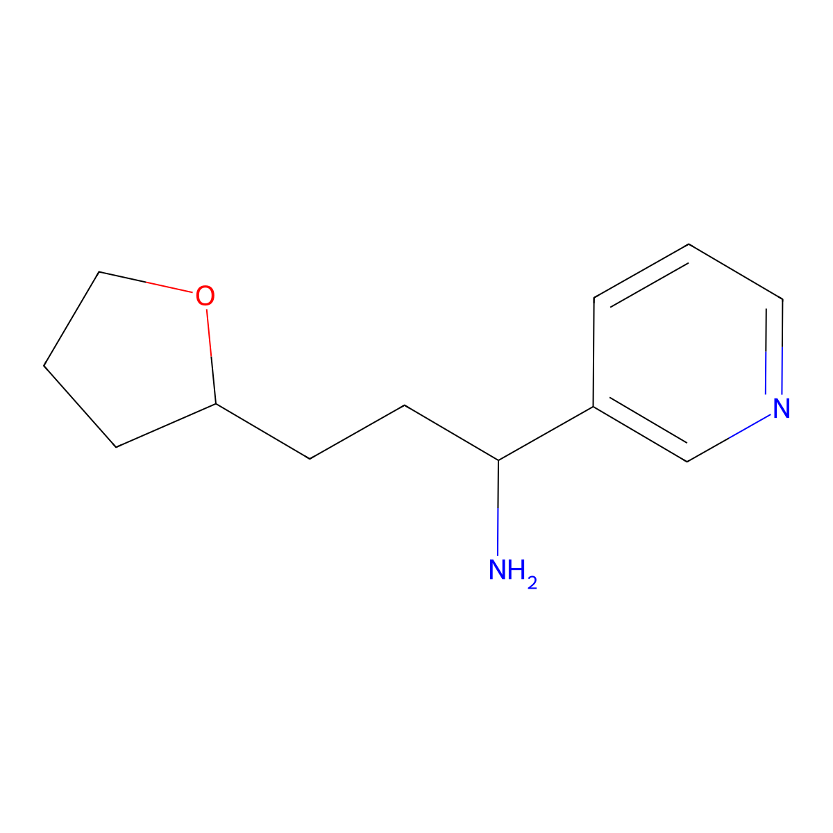 3-(Oxolan-2-yl)-1-(pyridin-3-yl)propan-1-amine molecular structure, CAS 1495882-64-8