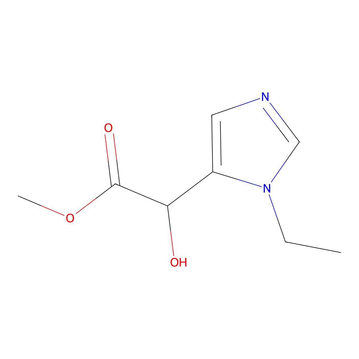 Methyl 2-(1-ethyl-1h-imidazol-5-yl)-2-hydroxyacetate molecular structure, CAS 1495898-02-6