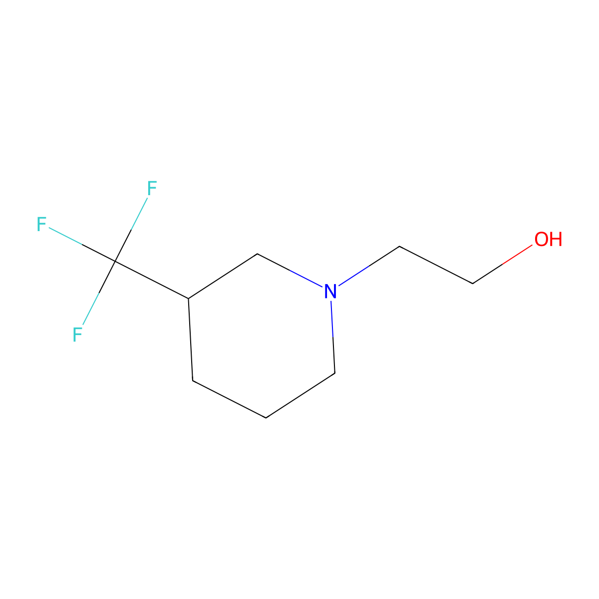 2-[3-(Trifluoromethyl)piperidin-1-yl]ethan-1-ol molecular structure, CAS 1495899-03-0