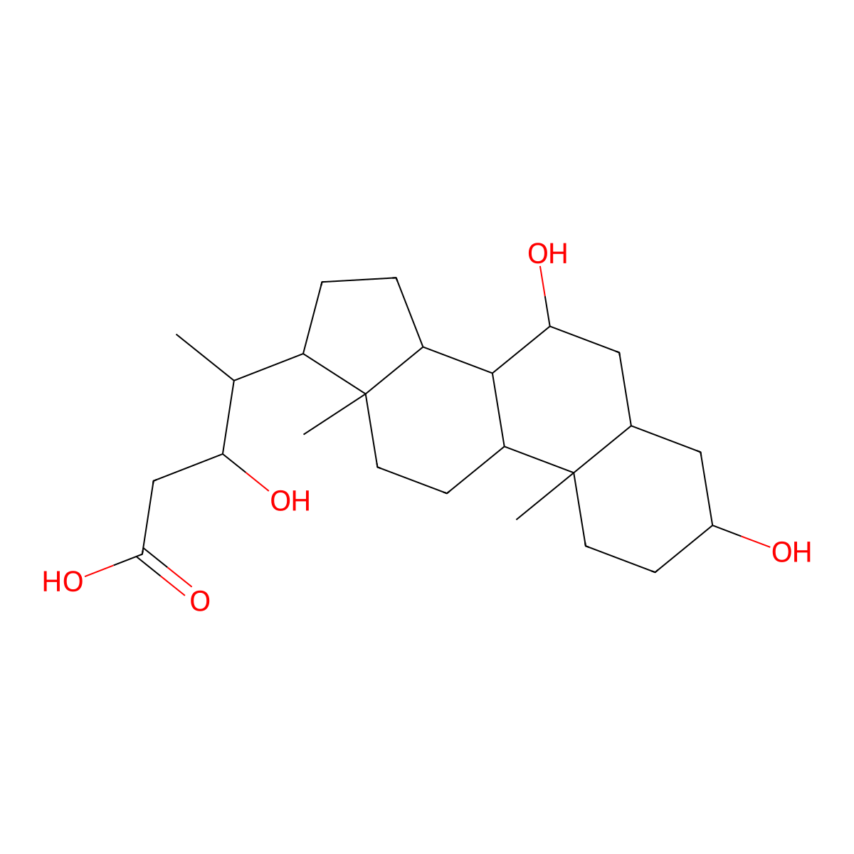 Hemulcholic acid molecular structure, CAS 14959-83-2